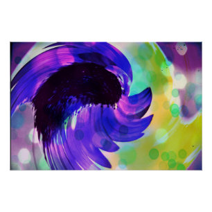 Purple Sunflower Swirl Night Light Poster