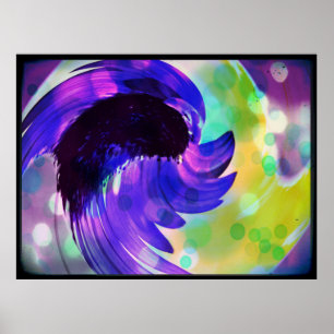 Purple Sunflower Swirl Poster