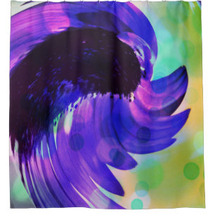 Purple Sunflower Swirl Shower Curtain