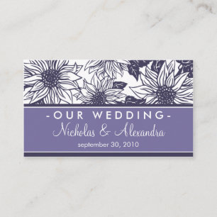 Purple Sunflowers Wedding Website Card