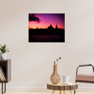 Purple Sunrise in Valletta Poster