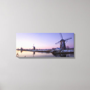 Purple sunrise over the windmills canvas print