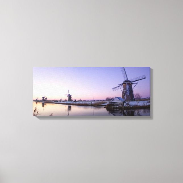Purple sunrise over the windmills canvas print (Front)