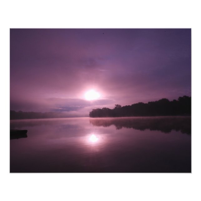 Purple Sunrise over Water Photo Print (Front)