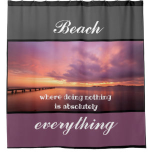 Purple Sunset Beach is everything Shower Curtain