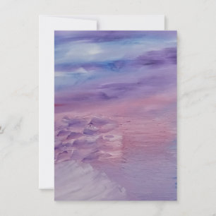 Purple Sunset Blue Pink Colourful Abstract Art Card