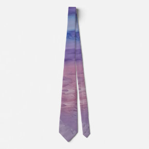 Purple Sunset Blue Pink Colourful Abstract Art Tie