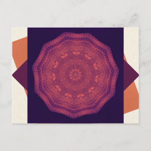 Purple Sunset Butterflies Kaleidoscope Mandala Postcard
