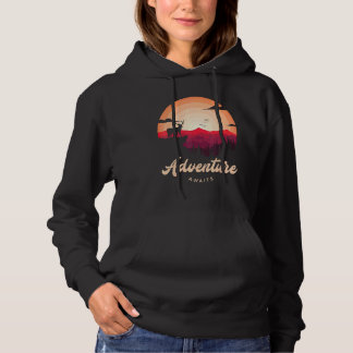 Purple Sunset Mountain Deer Forest Adventure Await Hoodie