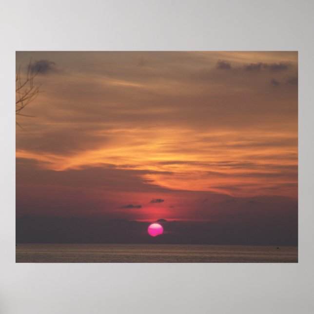 Purple Sunset Off French Coast Poster (Front)