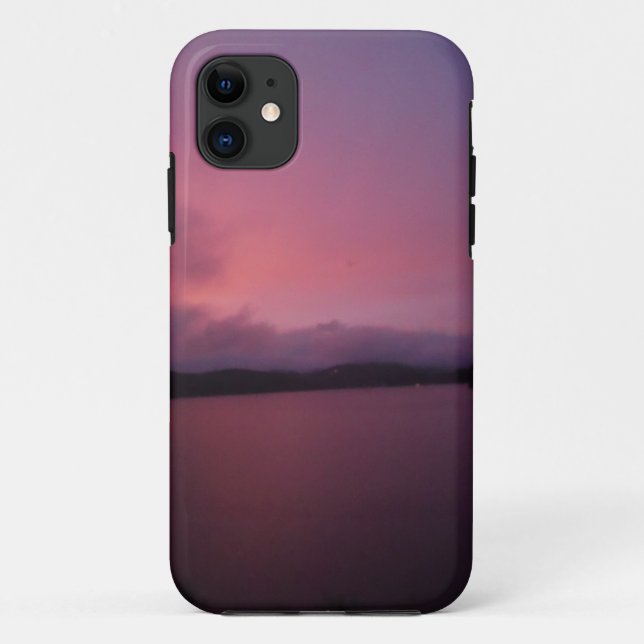 Purple sunset on Lake Arrowhead Case-Mate iPhone Case (Back)