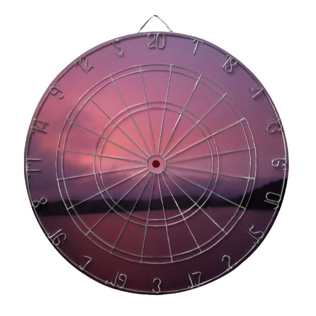 Purple sunset on Lake Arrowhead Dartboard (Front)