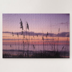 Purple Sunset on the Beach Jigsaw Puzzle