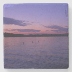 Purple Sunset over Silver Lake Stone Coaster