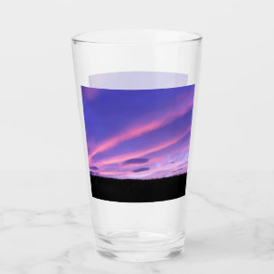 Purple Sunset Vibrant Evening Sky Art Glass