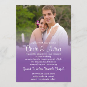 Purple Sunset Wedding Invitation