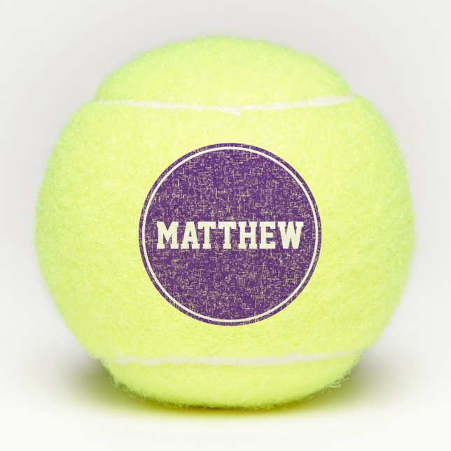 Purple Super Sport Custom Name Tennis Balls (Front)
