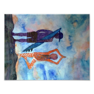 Purple Surf Orange Yoga Photo Print