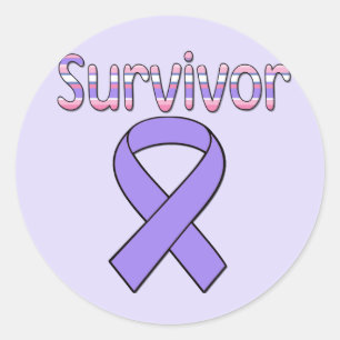 Purple  Survivor Ribbon Classic Round Sticker