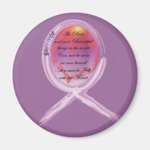 Purple Survivor Ribbon With Inspirational Saying Magnet