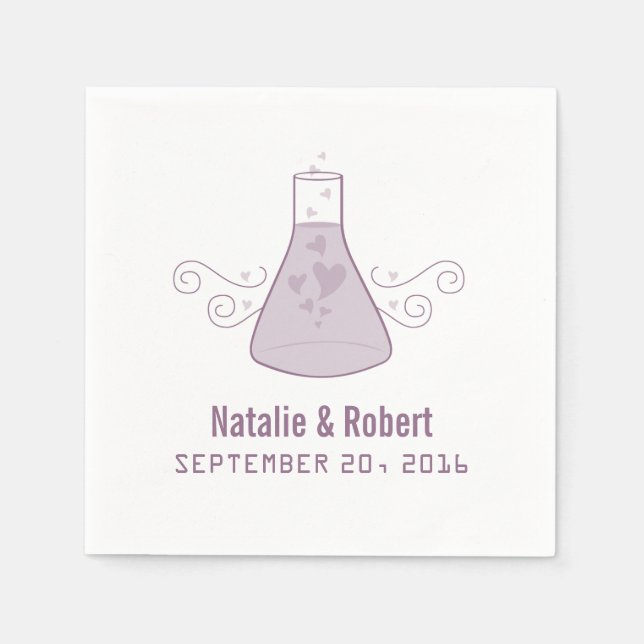 Purple Sweet Chemistry Paper Napkins (Front)