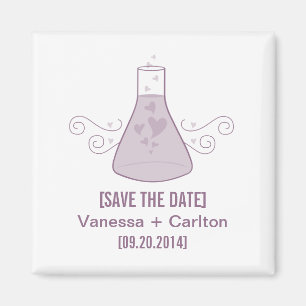 Purple Sweet Chemistry Save the Date Magnet