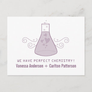 Purple Sweet Chemistry Save the Date Postcard