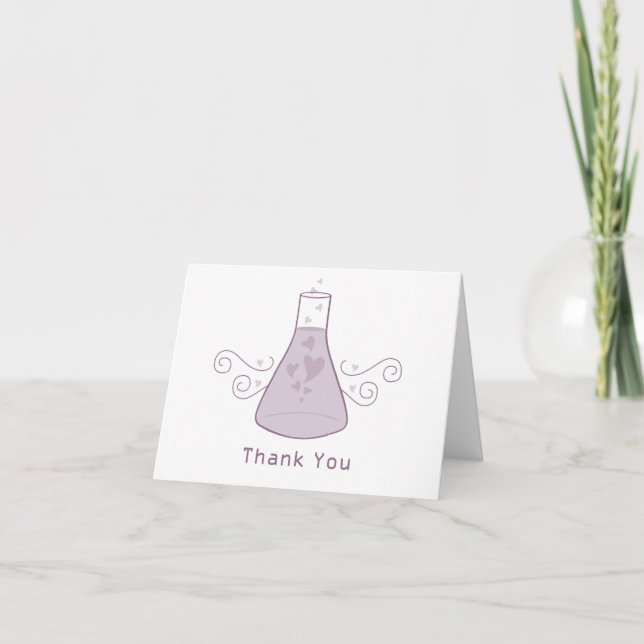 Purple Sweet Chemistry Thank You Card (Front)