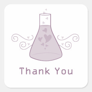 Purple Sweet Chemistry Thank You Stickers