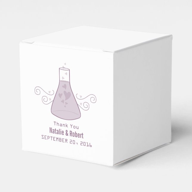 Purple Sweet Chemistry Wedding Favour Boxes (Front Side)