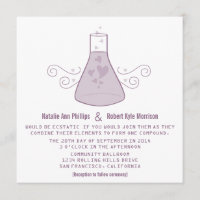 Purple Sweet Chemistry Wedding Invite