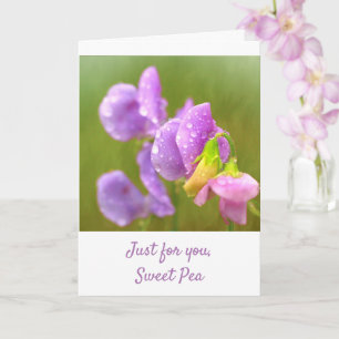 Purple Sweet Pea Get Well Card