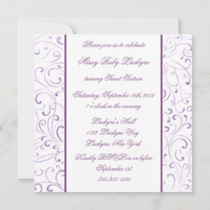 Purple Sweet Sixteen Invitation