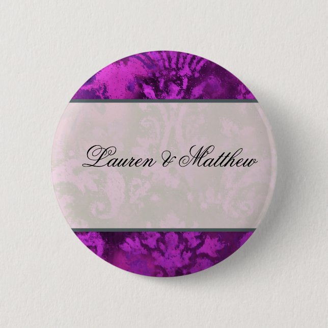 Purple swirl 6 cm round badge (Front)