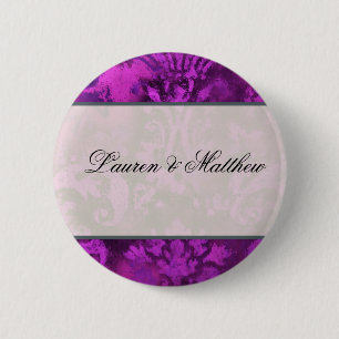 Purple swirl 6 cm round badge