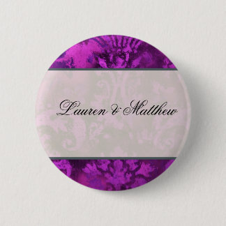 Purple swirl 6 cm round badge