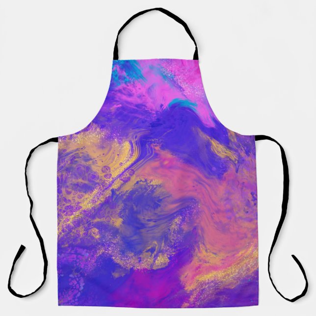 Purple Swirl All-Over Print Apron (Front)