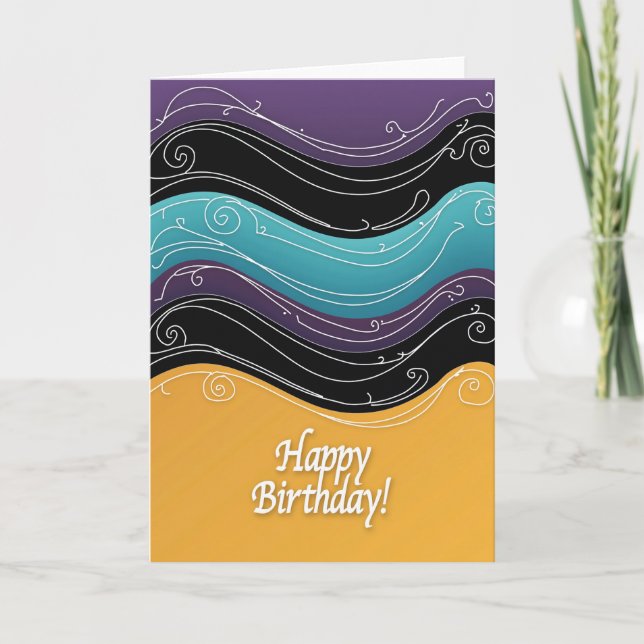Purple Swirl Birthday Card (Front)