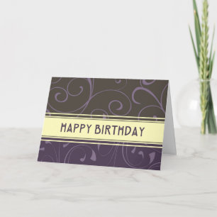 Purple Swirl Business From Group Birthday Card