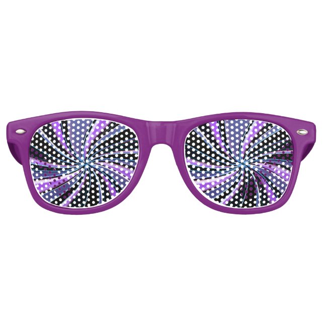 Purple Swirl Festive Party Glasses (Front)
