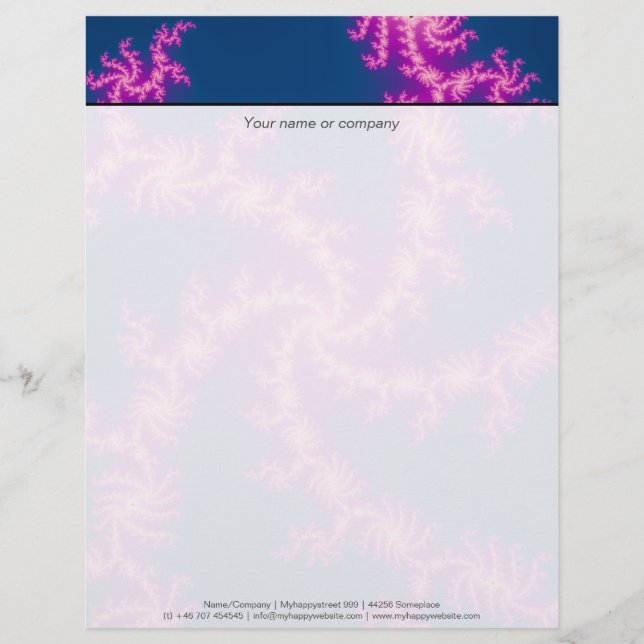 Purple Swirl - Fractal Art Letterhead Design (Front)