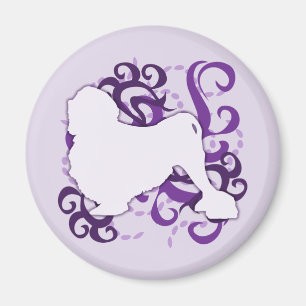 Purple Swirl Lowchen Magnet