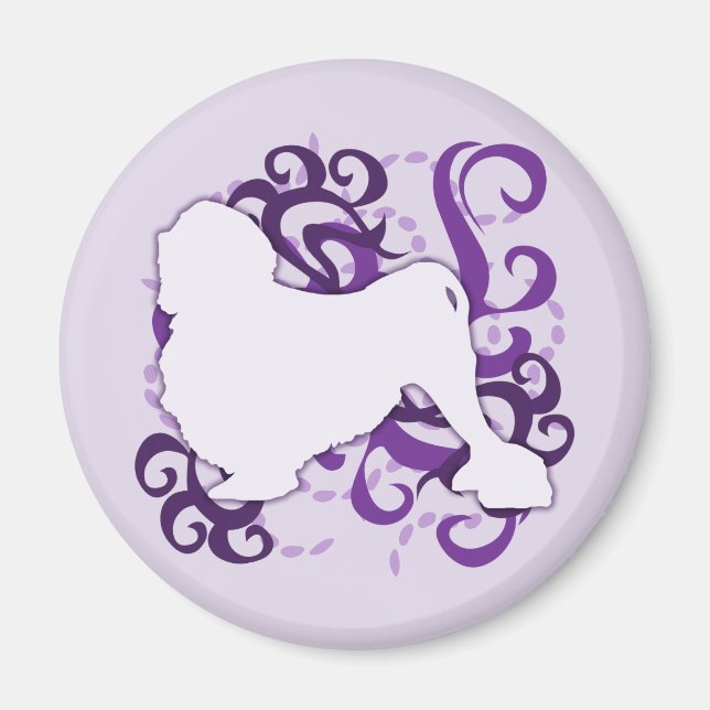 Purple Swirl Lowchen Magnet (Front)
