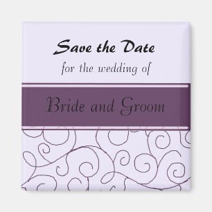 Purple Swirl Save the Date Magnet