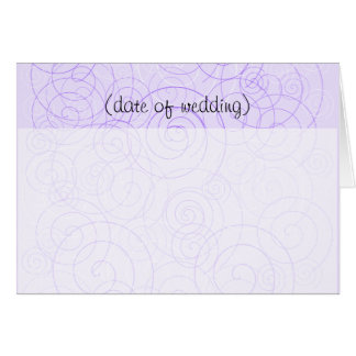 Purple Swirls Folded Guest Place Card