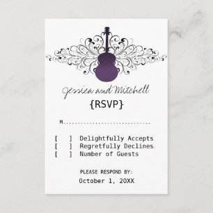 Purple Swirls Guitar Response Card