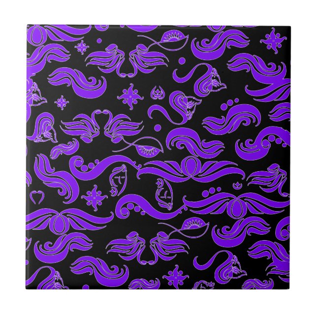 Purple Swirls Pattern Tile (Front)