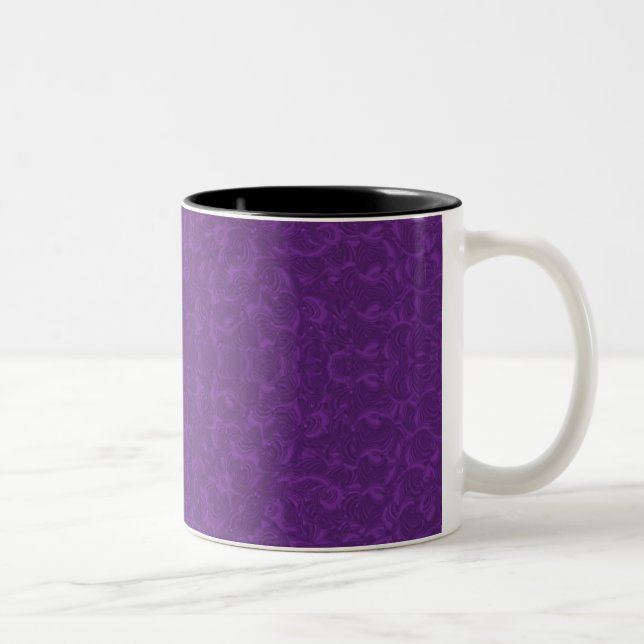 Purple Swirls Two-Tone Coffee Mug (Right)