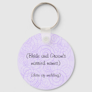 Purple Swirls Wedding Keyring