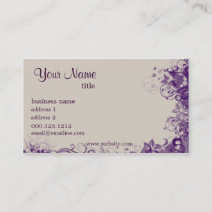 Purple Swirly Business Card TEMPLATE